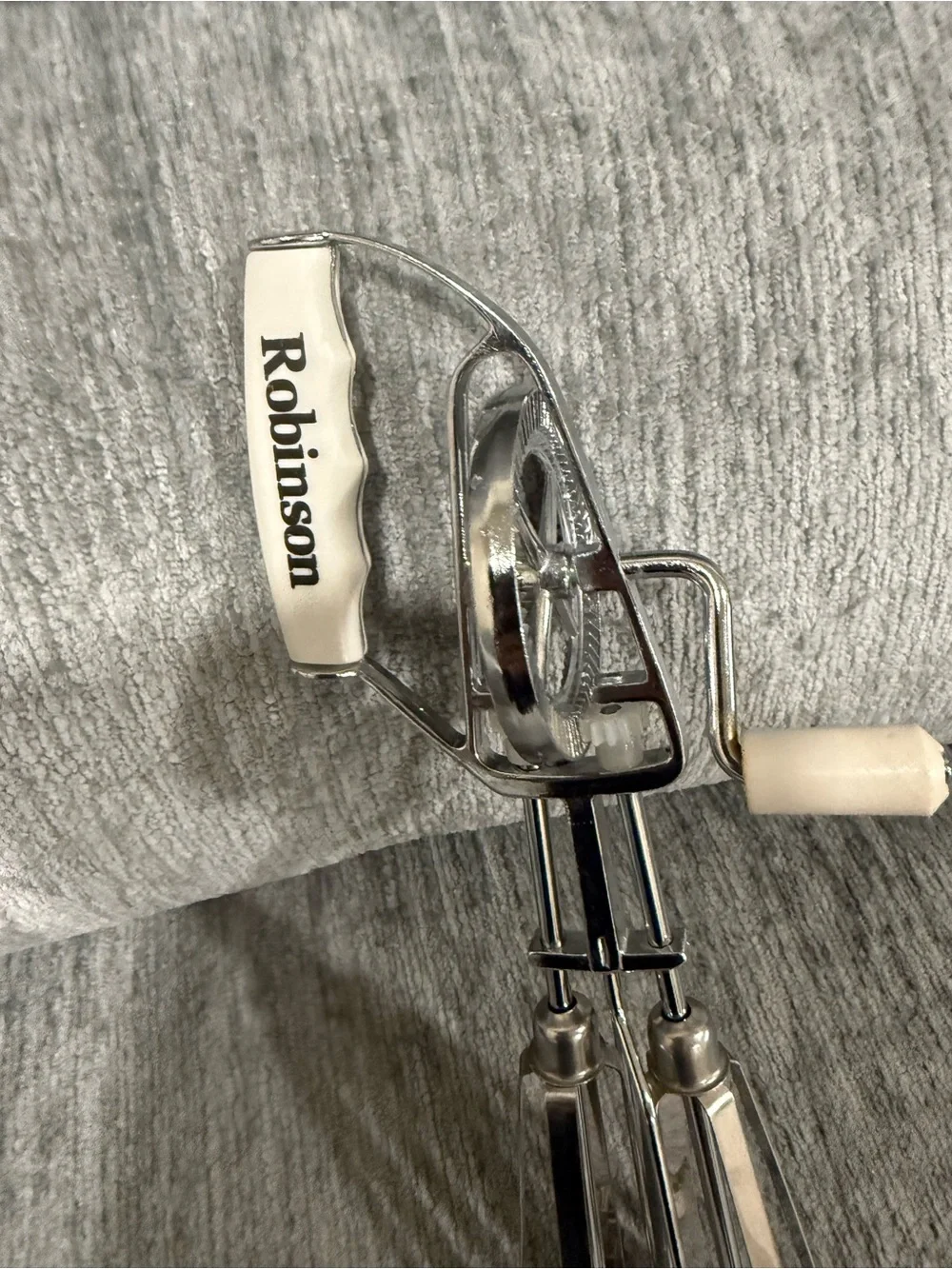 Vintage Robinson stainless steel manual hand mixer or egg beater